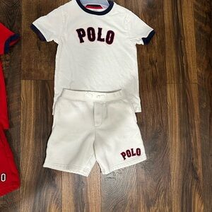 Polo by Ralph Lauren White Tee & Shorts with Red and Navy Accents